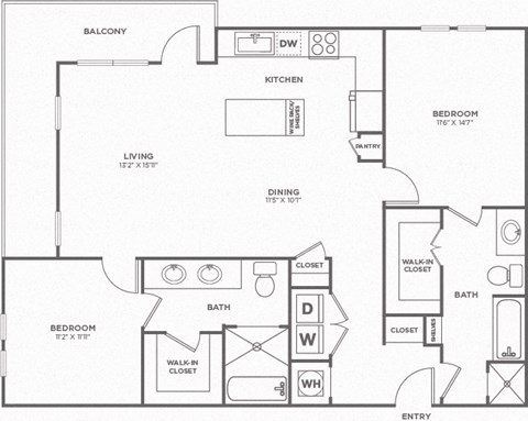 A black and white image of a house floor plan.